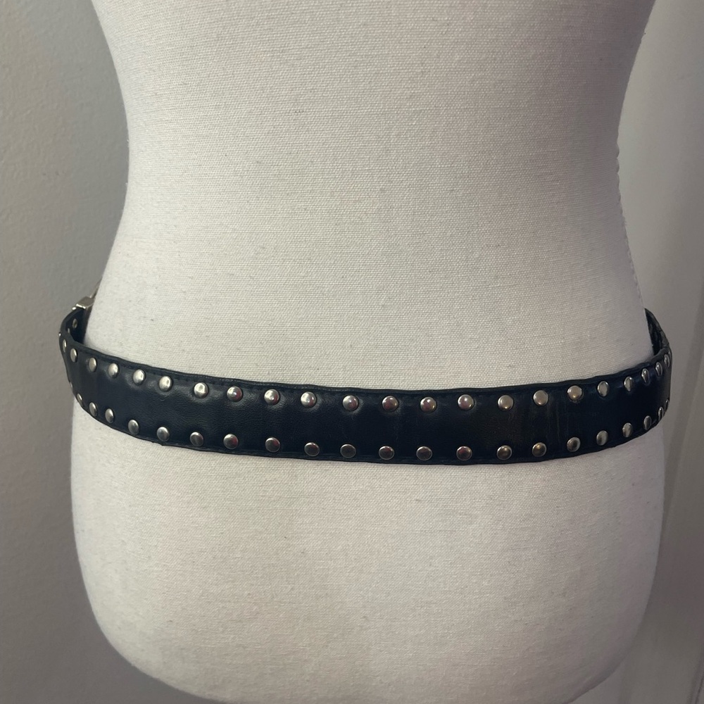 Studded Black Belt with Medusa Head - Picture 6 of 8
